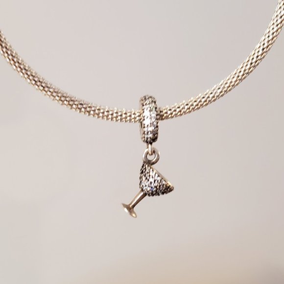Pandora Moments Pavé Cocktail Glass Dangle Charm, RETIRED - Picture 9 of 11